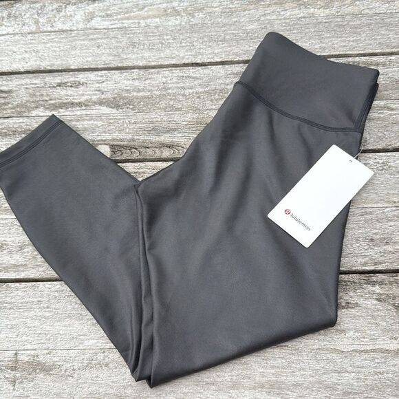Lululemon Wunder Train High-Rise Tight 25" Matte Foil Shine Black NWT Size 10 - Picture 1 of 7
